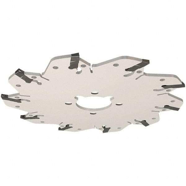 Iscar - Arbor Hole Connection, 0.132" Cutting Width, 29mm Depth of Cut, 100mm Cutter Diam, 22mm Hole Diam, 6 Tooth Indexable Slotting Cutter - GM-DG Toolholder, GIM, GIMY, GIP, GIPA Insert, Right Hand Cutting Direction - Exact Industrial Supply