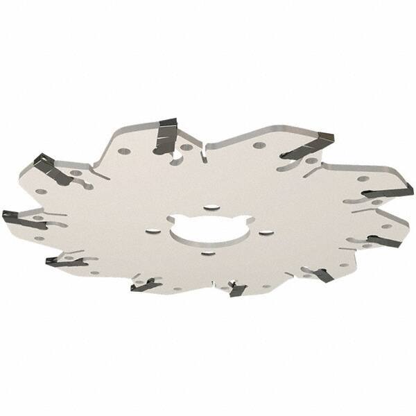 Iscar - Arbor Hole Connection, 0.132" Cutting Width, 34mm Depth of Cut, 125mm Cutter Diam, 32mm Hole Diam, 8 Tooth Indexable Slotting Cutter - GM-DG Toolholder, GIM, GIMY, GIP, GIPA Insert, Right Hand Cutting Direction - Exact Industrial Supply