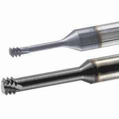 Iscar - M1.6x0.35 ISO, 0.0472" Cutting Diam, 3 Flute, Solid Carbide Helical Flute Thread Mill - Internal Thread, 4.8mm LOC, 39mm OAL, 3mm Shank Diam - Exact Industrial Supply