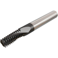 Iscar - M10x1.50 ISO, 0.3071" Cutting Diam, 3 Flute, Solid Carbide Helical Flute Thread Mill - Internal Thread, 17mm LOC, 64mm OAL, 8mm Shank Diam - Exact Industrial Supply