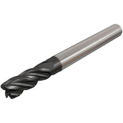 Iscar - 25mm, 4 Flute, Single End, Solid Carbide, Corner Chamfer End Mill - 121mm OAL, 38° Helix, Right Hand Flute, 50mm LOC, Right Hand Cut, 65mm Extended Reach - Exact Industrial Supply