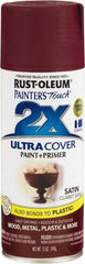 Rust-Oleum - Claret Wine, Satin, Enamel Spray Paint - 8 Sq Ft per Can, 12 oz Container, Use on Multipurpose - Exact Industrial Supply