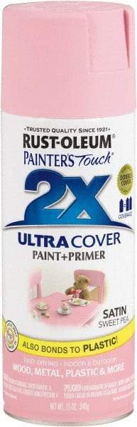 Rust-Oleum - Sweet Pea (Color), Satin, Enamel Spray Paint - 8 Sq Ft per Can, 12 oz Container, Use on Multipurpose - Exact Industrial Supply