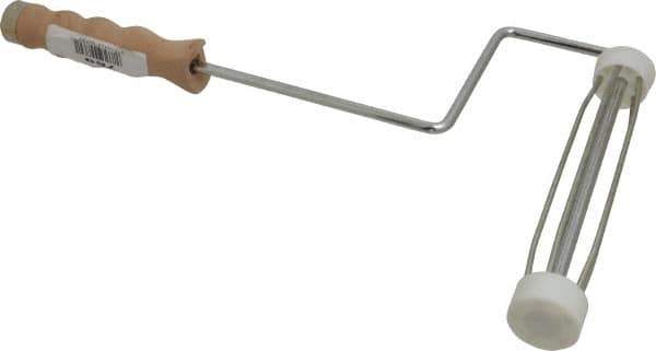 Premier Paint Roller - 9" Wide x 9" Long Roller Frame - Wood Handle - Exact Industrial Supply