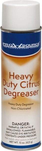 PRO-SOURCE - 15 oz Aerosol Cleaner/Degreaser - Aerosol, Nonchlorinated Solvent Cleaner, Citrus - Exact Industrial Supply