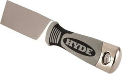 Hyde Tools - 1-1/2" Wide Stainless Steel Putty Knife - Stiff, Cushioned Grip Handle - Exact Industrial Supply