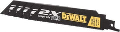 DeWALT - 6" Long x 1" Thick, Bi-Metal Reciprocating Saw Blade - Straight Profile, 14 to 18 TPI, Toothed Edge - Exact Industrial Supply