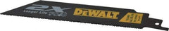 DeWALT - 6" Long x 1" Thick, Bi-Metal Reciprocating Saw Blade - Straight Profile, 14 to 18 TPI, Toothed Edge - Exact Industrial Supply