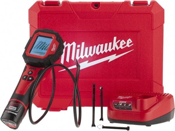 Milwaukee Tool - 0.3543 Inch Wide Camera Head, 3 Ft. Probe, 1x Magnification Rotating Inspection Camera - 0.3543 Inch Probe Diameter, 2.7 Inch LCD Display, 320 x 240 Resolution - Exact Industrial Supply