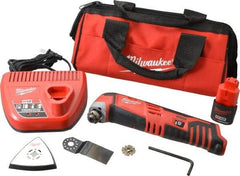 Milwaukee Tool - 12 Volt Cordless Multi Tool Kit - 5,000 to 20,000 RPM, Battery Included - Exact Industrial Supply