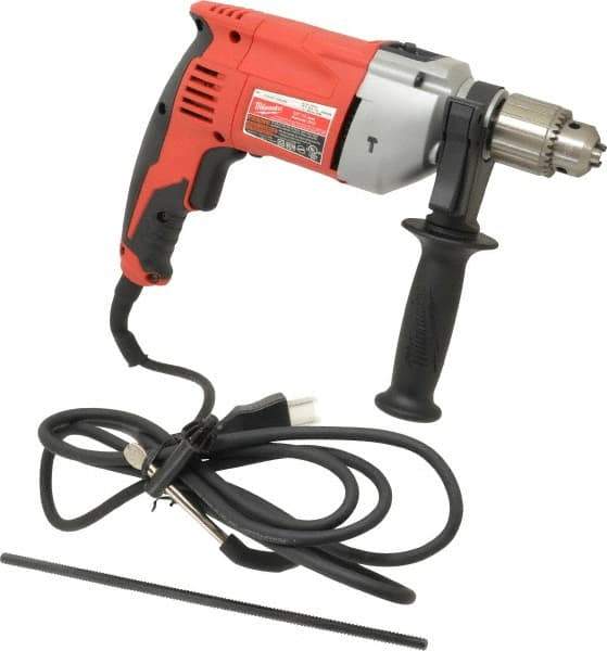 Milwaukee Tool - 120 Volt 1/2" Keyed Chuck Electric Hammer Drill - 0 to 48,000 BPM, 0 to 2,800 RPM - Exact Industrial Supply