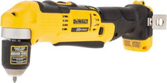 DeWALT - 20 Volt 3/8" Chuck Right Angle Handle Cordless Drill - 0-650 & 0-2000 RPM, Keyless Chuck, Reversible, Lithium-Ion Batteries Not Included - Exact Industrial Supply