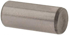 Made in USA - 5mm Diam x 12mm Pin Length Alloy Steel Standard Dowel Pin - Bright Finish, C 47-58 & C 60 (Surface) Hardness, 1 Beveled & 1 Rounded End - Exact Industrial Supply