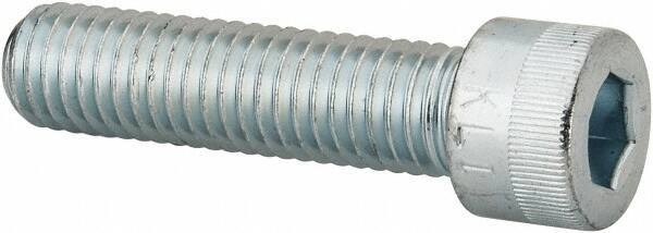 Made in USA - 1/2-13 UNC Hex Socket Drive, Socket Cap Screw - Alloy Steel, Zinc-Plated Finish, Fully Threaded, 2" Length Under Head - Exact Industrial Supply