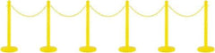 PRO-SAFE - 40" High Plastic Pedestrian Warning Post Kit - 50' Long Rope - Exact Industrial Supply