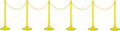 PRO-SAFE - 41" High Plastic Pedestrian Warning Post Kit - 50' Long Rope - Exact Industrial Supply