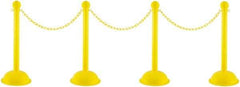 PRO-SAFE - 41" High Plastic Pedestrian Warning Post Kit - 30' Long Rope - Exact Industrial Supply