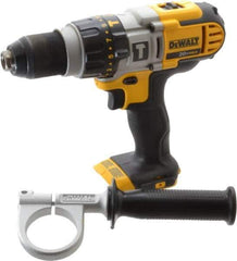 DeWALT - 20 Volt 1/2" Keyless Chuck Cordless Hammer Drill - 0 to 9,775, 0 to 22,950 & 0 to 34,000 BPM, 0 to 575, 0 to 1,350 & 0 to 2,000 RPM, Reversible, Mid-Handle - Exact Industrial Supply