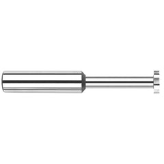 Harvey Tool - 1/4" Cut Diam, 3/32" Cut Width, 1/4" Shank, Straight-Tooth Woodruff Keyseat Cutter - Exact Industrial Supply