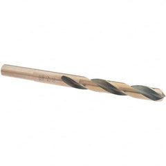 Made in USA - 19/64" High Speed Steel, 135° Point, Round with Flats Shank Maintenance Drill Bit - Exact Industrial Supply