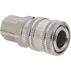 Parker - 1/4-18 NPTF Industrial Pneumatic Hose Coupler - Steel, 1/4" Body Diam - Exact Industrial Supply