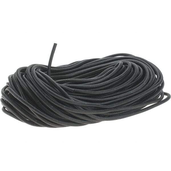 Value Collection - 0.27" ID, Black/Gray Nylon Corrugated Cable Sleeve - 250' Coil Length, -40 to 300°F - Exact Industrial Supply