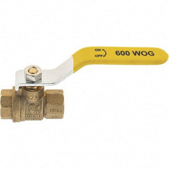 Value Collection - 1/4" Pipe, Brass Full Port Ball Valve - 2 Piece, NPT Ends, Lever Handle, 600 WOG, 150 WSP - Exact Industrial Supply