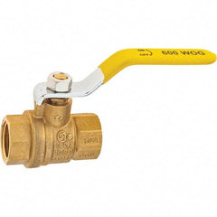 Value Collection - 1/2" Pipe, Brass Full Port Ball Valve - 2 Piece, NPT Ends, Lever Handle, 600 WOG, 150 WSP - Exact Industrial Supply