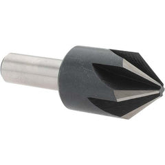 Value Collection - 1" Head Diam, 1/2" Shank Diam, 6 Flute 82° High Speed Steel Countersink - Exact Industrial Supply