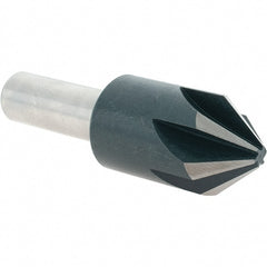 Value Collection - 7/8" Head Diam, 1/2" Shank Diam, 6 Flute 82° High Speed Steel Countersink - Exact Industrial Supply