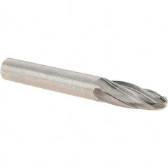 Value Collection - 1/4" Cut Diam, 1/4" Shank Diam, Tree with Radius Head Burr - Carbide, Radius End, 3/4" LOC, 2" OAL - Exact Industrial Supply