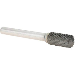 Value Collection - 3/8" Cut Diam, 1/4" Shank Diam, Cylinder Head Burr - Carbide, End Cut End, 3/4" LOC, 2-3/4" OAL - Exact Industrial Supply