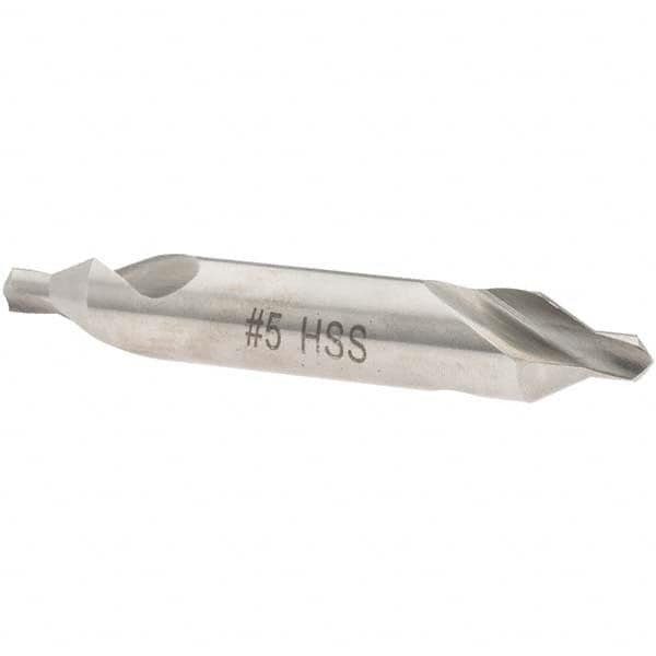 Value Collection - #5 Plain Cut 60° Incl Angle High Speed Steel Combo Drill & Countersink - Exact Industrial Supply