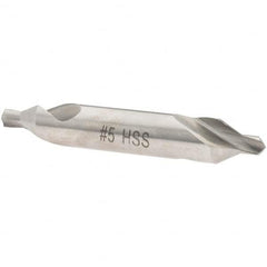 Value Collection - #5 Plain Cut 60° Incl Angle High Speed Steel Combo Drill & Countersink - Exact Industrial Supply