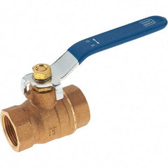 Value Collection - 3/4" Pipe, Bronze Full Port Ball Valve - 2 Piece, NPT Ends, Lever Handle, 600 WOG, 150 WSP - Exact Industrial Supply