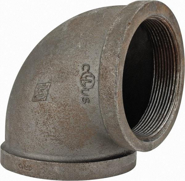 Value Collection - Size 4", Class 150, Malleable Iron Black Pipe 90° Elbow - 150 psi, Threaded End Connection - Exact Industrial Supply