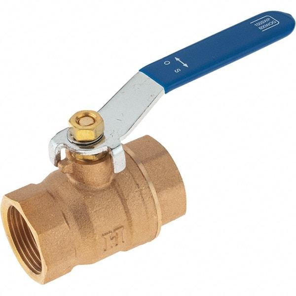 Value Collection - 1" Pipe, Bronze Full Port Ball Valve - 2 Piece, NPT Ends, Lever Handle, 600 WOG, 150 WSP - Exact Industrial Supply