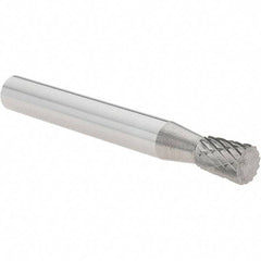 Value Collection - 1/4" Cut Diam, 1/4" Shank Diam, Inverted Cone Head Burr - Carbide, 5/16" LOC, 2" OAL - Exact Industrial Supply