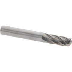 Value Collection - 1/4" Cut Diam, 1/4" Shank Diam, Cylinder with Radius Head Burr - Carbide, Radius End, 3/4" LOC, 2" OAL - Exact Industrial Supply