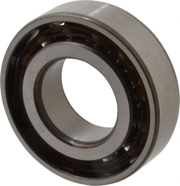 SKF - 25mm Bore Diam, 52mm OD, Open Angular Contact Radial Ball Bearing - 15mm Wide, 1 Row, Round Bore, 10,200 Lb Static Capacity, 15,600 Lb Dynamic Capacity - Exact Industrial Supply