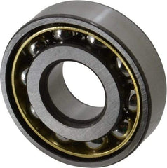 SKF - 20mm Bore Diam, 52mm OD, Open Angular Contact Radial Ball Bearing - 15mm Wide, 1 Row, Round Bore, 9,500 Lb Static Capacity, 19,000 Lb Dynamic Capacity - Exact Industrial Supply