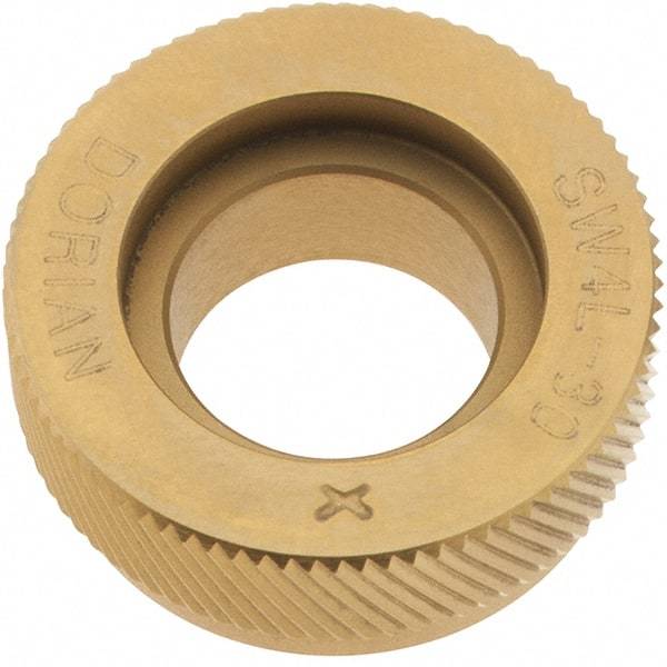Dorian Tool - 90° Tooth Angle, 30 TPI, Knurl Wheel - 1/4" Face Width, 1/2" Hole - Exact Industrial Supply