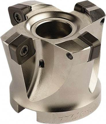 Seco - 6 Inserts, 3.1496" Cutter Diam, 0.0787" Max Depth of Cut, Indexable High-Feed Face Mill - 1.063" Arbor Hole Diam, 0.4882" Keyway Width, 1.9685" High, SCE.. 1206.. Inserts - Exact Industrial Supply