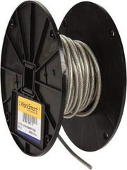 Value Collection - 3/16" x 3/32" Diam, Aircraft Cable - 920 Lb Breaking Strength, 7 x 7 Strand Core, Vinyl Coating - Exact Industrial Supply