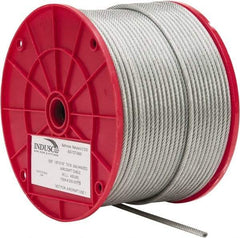 Value Collection - 3/16" x 1/8" Diam, Aircraft Cable - 2,000 Lb Breaking Strength, 7 x 19 Strand Core, Vinyl Coating - Exact Industrial Supply