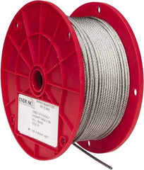 Value Collection - 1/8" Diam, Aircraft Cable - 1,760 Lb Breaking Strength, 7 x 19 Strand Core - Exact Industrial Supply