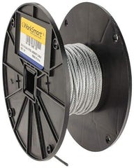 Value Collection - 1/8" Diam, Aircraft Cable - 1,760 Lb Breaking Strength, 7 x 19 Strand Core - Exact Industrial Supply