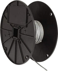 Value Collection - 1/8" Diam, Galvanized Steel Wire Rope - 2,000 Lb Breaking Strength, 7 x 19 Strand Core - Exact Industrial Supply