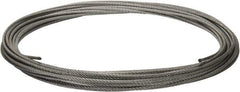 Value Collection - 1/4" Diam, Galvanized Steel Wire Rope - 7,000 Lb Breaking Strength, 7 x 19 Strand Core - Exact Industrial Supply