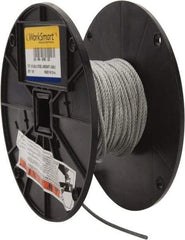 Value Collection - 1/8" Diam, Aircraft Cable - 1,700 Lb Breaking Strength, 7 x 7 Strand Core - Exact Industrial Supply
